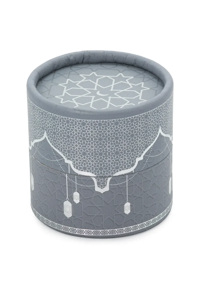 Silindir Kutulu Mini Kuranlı Tesbihli Mevlüt Hediye Seti Gri - 3