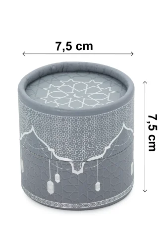 Silindir Kutulu Mini Kuranlı Tesbihli Mevlüt Hediye Seti Gri - 5