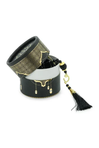 Silindir Kutulu Mini Kuranlı Tesbihli Mevlüt Hediye Seti Siyah - 4