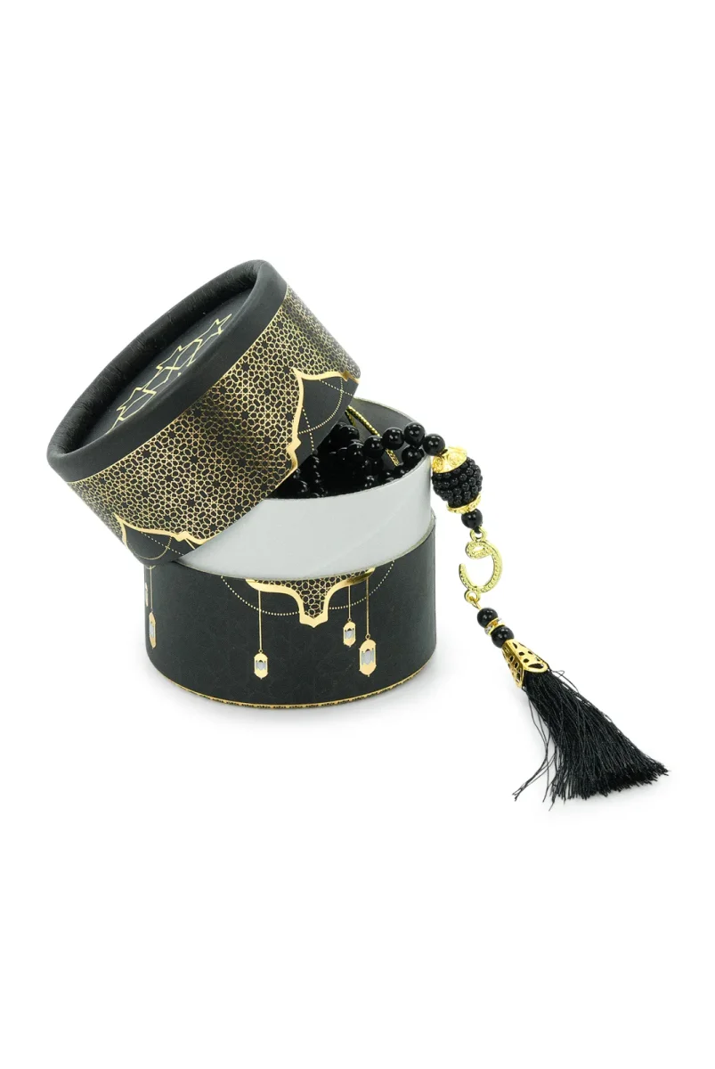 Silindir Kutulu Mini Kuranlı Tesbihli Mevlüt Hediye Seti Siyah - 4