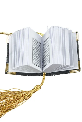 Silindir Kutulu Mini Kuranlı Tesbihli Mevlüt Hediye Seti Siyah - 6