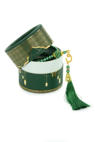 Silindir Kutulu Mini Kuranlı Tesbihli Mevlüt Hediye Seti Yeşil - ihvanonline (1)