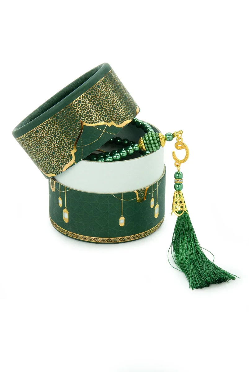 Silindir Kutulu Mini Kuranlı Tesbihli Mevlüt Hediye Seti Yeşil - 2