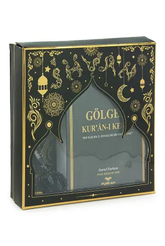 Silinebilir Kalemli Gölgeli Kuranı Kerim Seti Tesbihli Seccade Seti Siyah - ihvanonline (1)