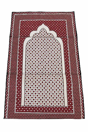 Sırt Dayamalı Katlanır Süngerli Seccade - Destekli Namaz Minderi - Kırmızı - 7