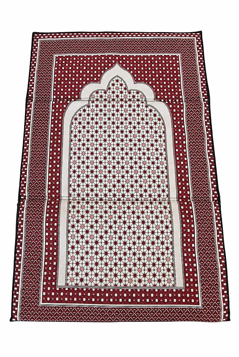 Sırt Dayamalı Katlanır Süngerli Seccade - Destekli Namaz Minderi - Kırmızı - 7
