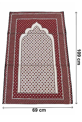 Sırt Dayamalı Katlanır Süngerli Seccade - Destekli Namaz Minderi - Kırmızı - İhvan (1)