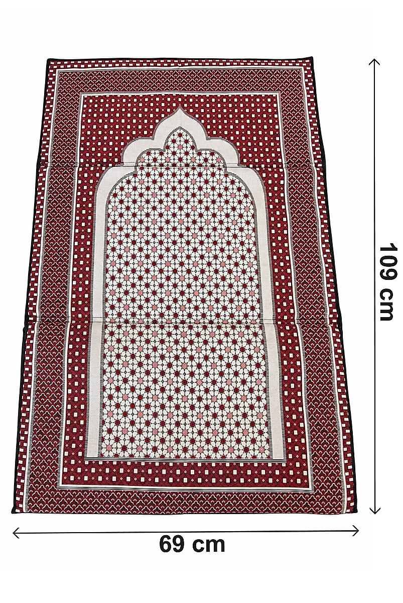 Sırt Dayamalı Katlanır Süngerli Seccade - Destekli Namaz Minderi - Kırmızı - 2