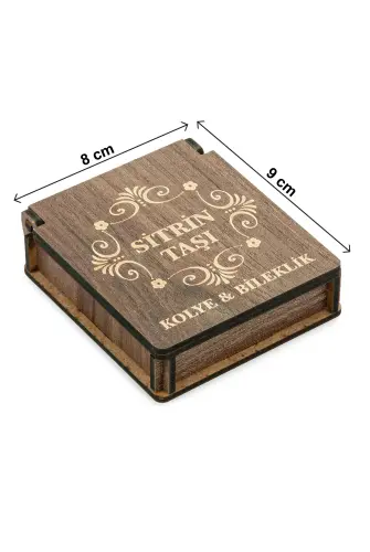 Sitrin Taşı Bileklik ve Kolye Seti - Ahşap Kutulu Hediyelik - 6