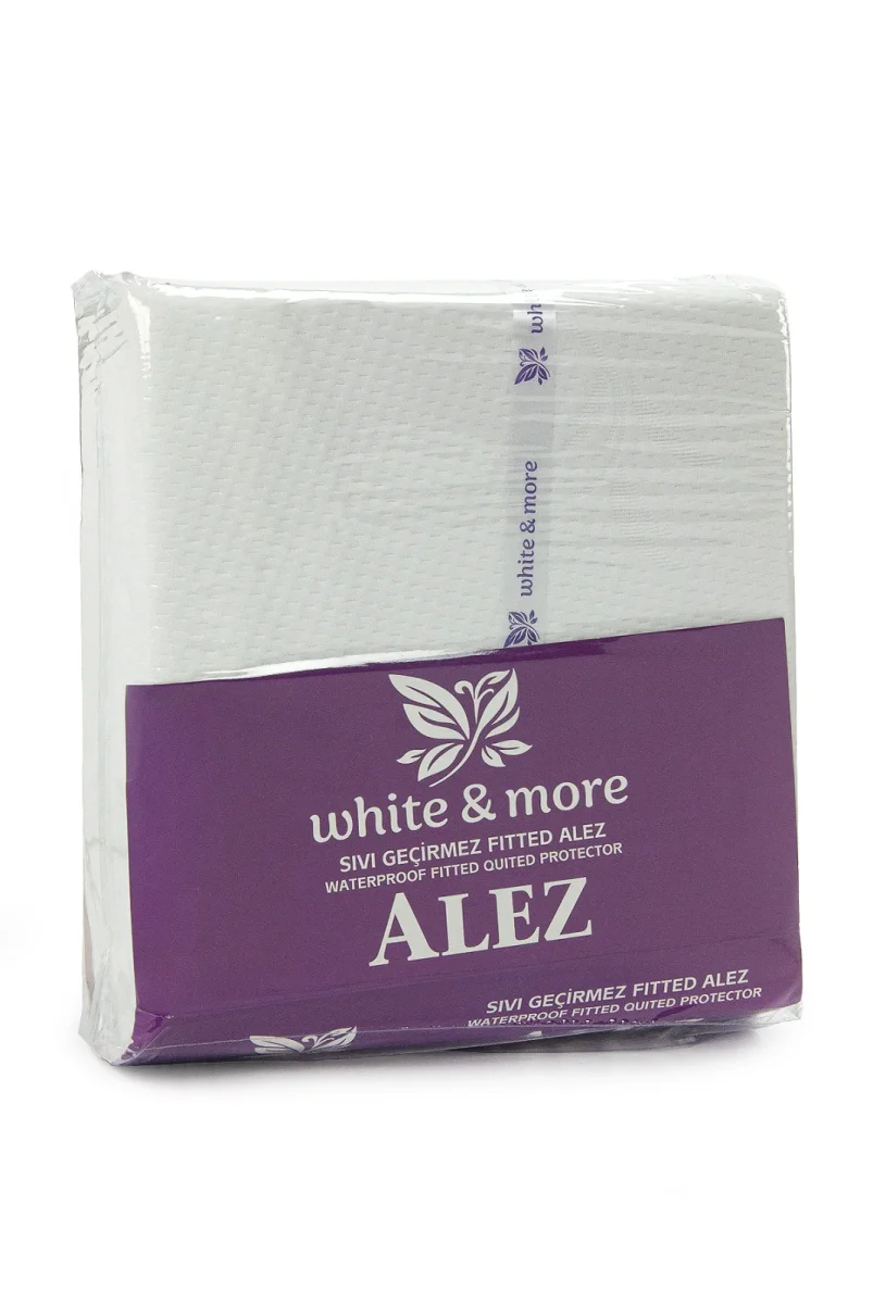 Sıvı Geçirmez Alez Çarşaf Pamuklu Lastikli Yatak Koruyucu - Beyaz - 160x200 - 1