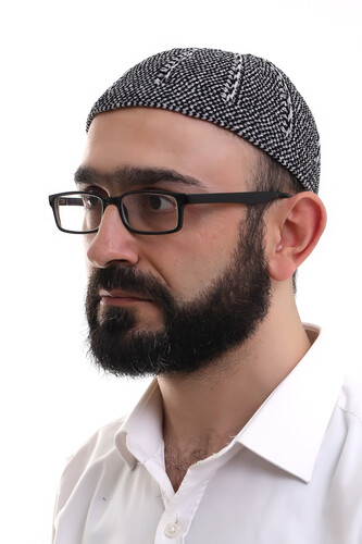 Siyah Gri Kışlık Çift Renk Kadife Namaz Takkesi 
