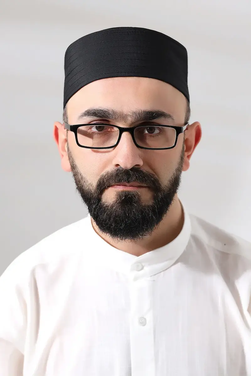 Siyah Kapitone Elif Vav Nakışlı Kalıp Namaz Takkesi - 6