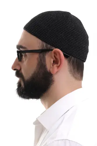 Smoked Winter Dot Patterned Orlon Prayer Skull - 3