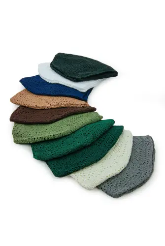 Soylu Mercan Erkek Namaz Takkesi 12 Adet Karışık Renk - 8