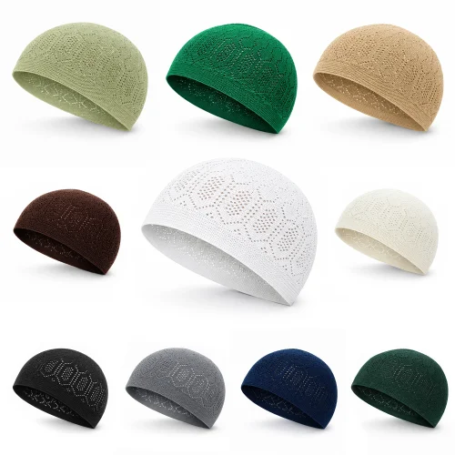 Soylu Mercan Erkek Namaz Takkesi 12 Adet Karışık Renk - 1