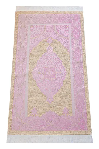Special Boxed Gift Dowry Prayer Rug Set Suitable for the Bride's Package Pink - 6