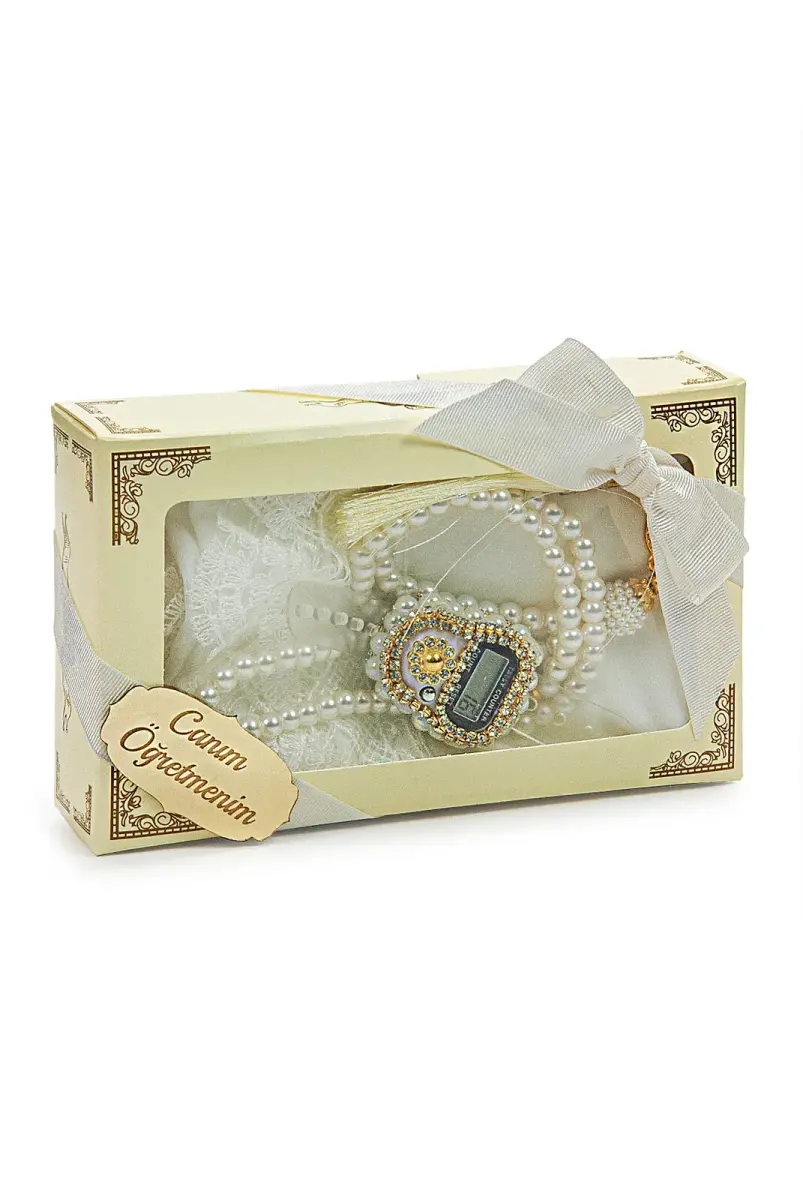 Special Boxed Gift Shawl Chanting Prayer Beads Set White for Teachers' Day - 6