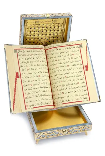 Special Velvet Boxed Holy Quran - Medium Blue Color - ihvanonline (1)