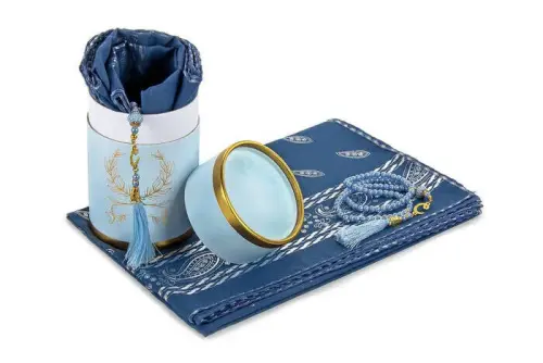 Special Cylinder Box Set Pearl Rosary Mevlid Veiled Oil Color - İhvan (1)