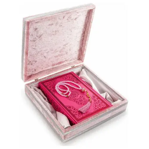 Special Velvet Boxed Quran and Pearl Rosary Set for Mother's Day - İhvan (1)