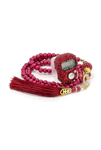 Stone Zikirmatik - Pearl Rosary Gift Set - Red Color - ihvanonline (1)