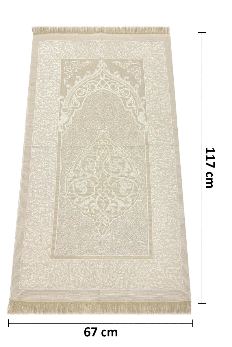 Taffeta Prayer Rug - Şantuk Marsupial - Cream Color - 5