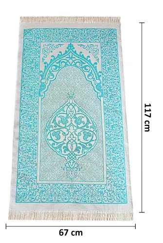 Taffeta Prayer Rug - Slub Pouch - Blue Color - 3