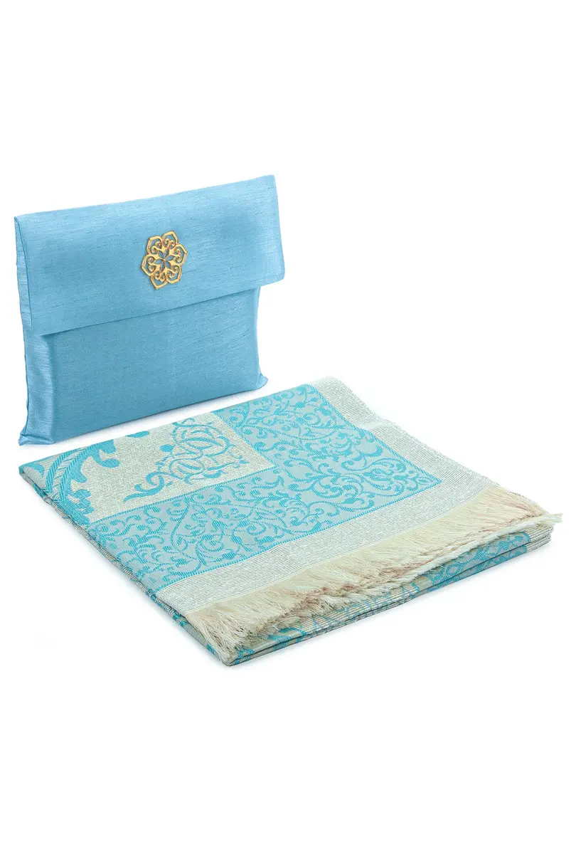 Taffeta Prayer Rug - Slub Pouch - Blue Color - 1