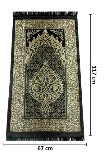 Tafta Seccade - Şantuk Keseli Mevlüt Seti - Hac Umre Hediyelik - Siyah - 3