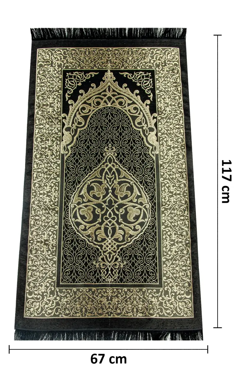 Tafta Seccade - Şantuk Keseli Mevlüt Seti - Hac Umre Hediyelik - Siyah - 3