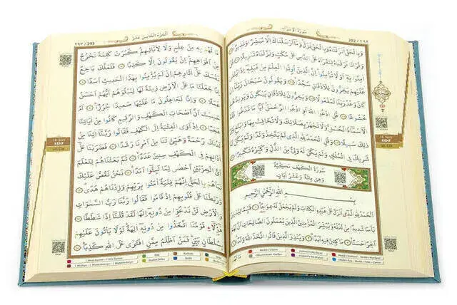 Tajwid Quran - Thermo Leather - Medium Size - Turquoise Color - Ayfa Publishing House - Computer Line - 4
