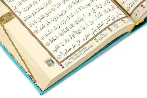 Tajwid Quran - Thermo Leather - Medium Size - Turquoise Color - Ayfa Publishing House - Computer Line - 5