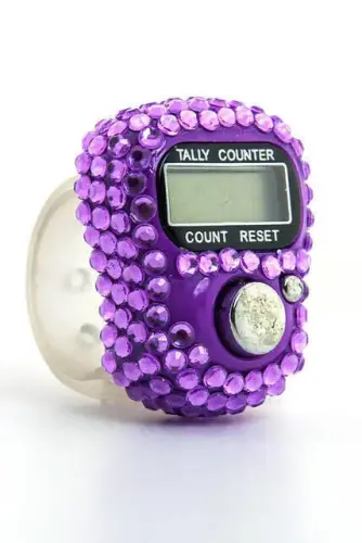 Taşlı Zikirmatik - Dijital Yüzük - Mor Renk 