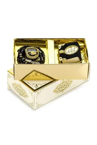 Taşlı Zikirmatik - Mini Kuran - Kristal Taş Tesbihli Hediyelik Set - Siyah Renk - ihvanonline (1)