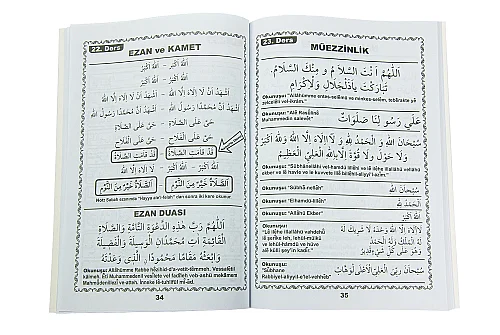 Tecvidli Kuran Dili Hakkı Baytan Ezan Kamet Müezzinlik Kısa Sureler Dualar Resimli Abdest Namaz Kitabı - 5