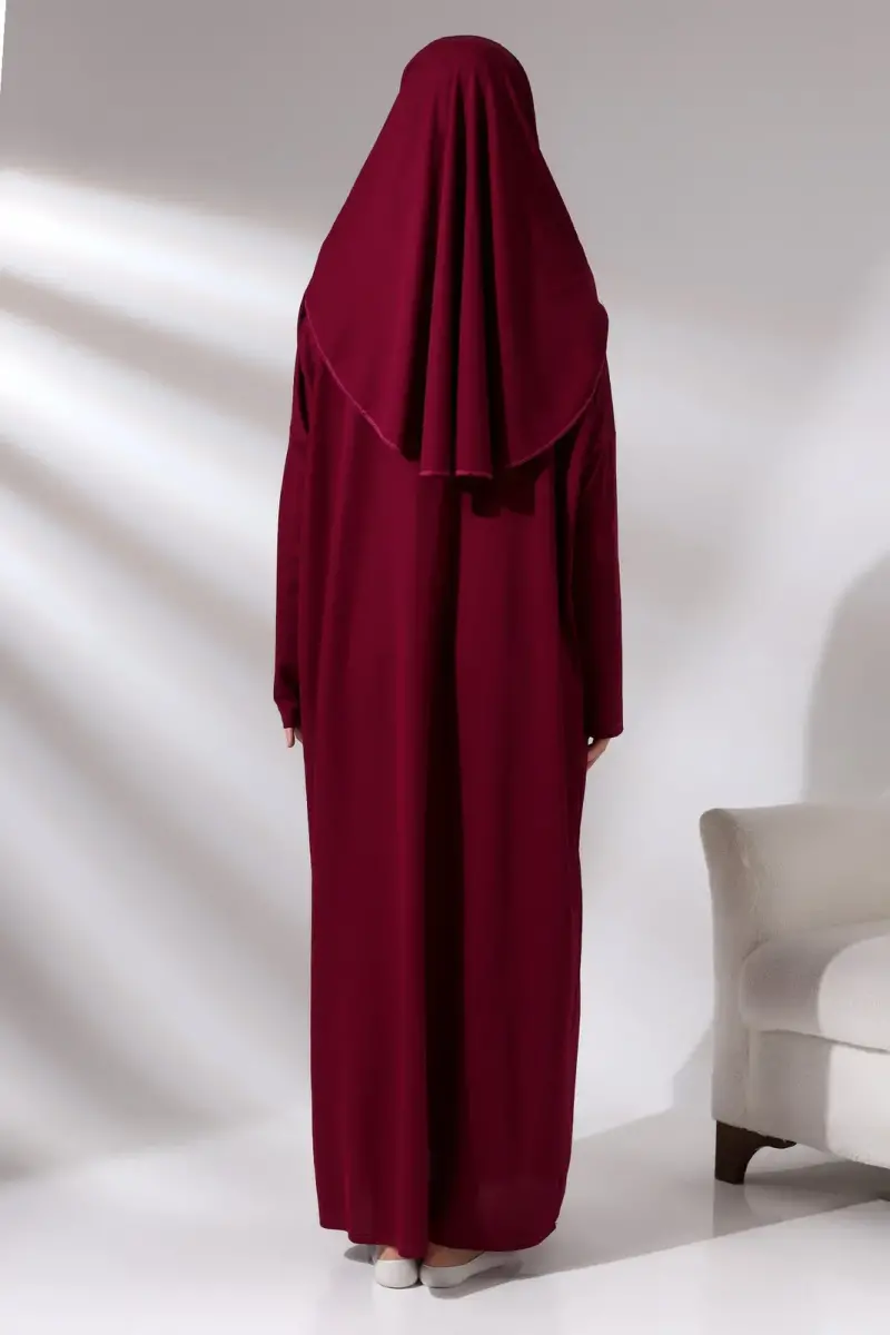 Tek Parça Namaz Elbisesi - Fuşya - 5015 - 8