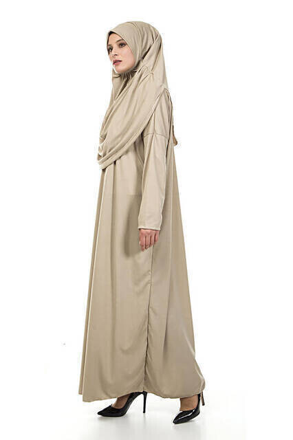 Tek Parça Namaz Elbisesi - Vizon- 5015 ve Seccade ve Zikirmatik - Üçlü Takım - Thumbnail