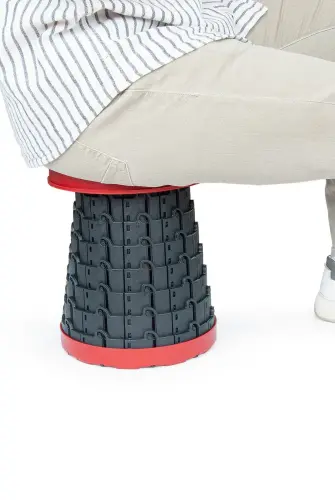 Teleskopik Katlanabilir Kolay Taşınabilir Akordiyon Tabure Banyo Kamp Taburesi - 5