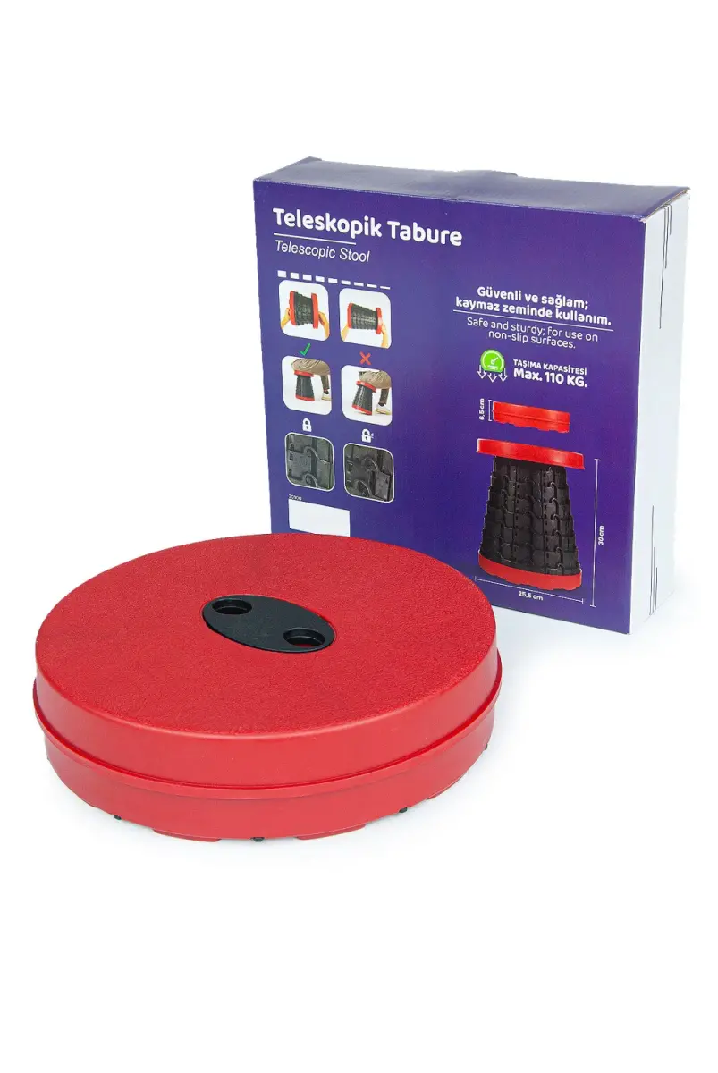 Teleskopik Katlanabilir Kolay Taşınabilir Akordiyon Tabure Banyo Kamp Taburesi - 8