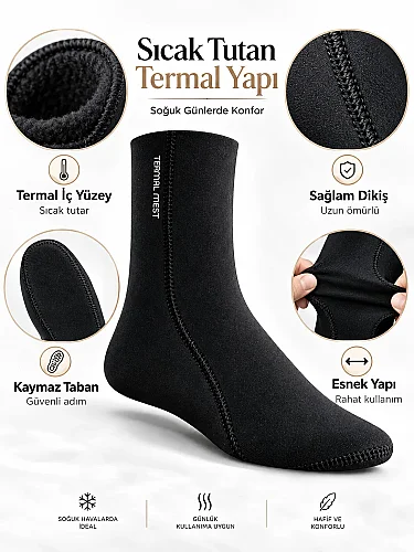 Soğuk Geçirmez Termal Mest - Nefes Alabilen, Su Geçirmez Abdest Çorap - 4