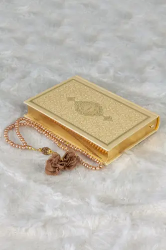 Termo Deri Ciltli Kuranı Kerim - Hafız Boy - Ahmet Hüsrev Hatlı - Tesbih ve Ayraç Hediyeli - Gold - Hayrat Neşriyat (1)