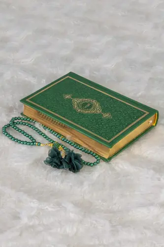 Termo Deri Ciltli Kuranı Kerim - Hafız Boy - Ahmet Hüsrev Hatlı - Tesbih ve Ayraç Hediyeli - Yeşil - Hayrat Neşriyat (1)