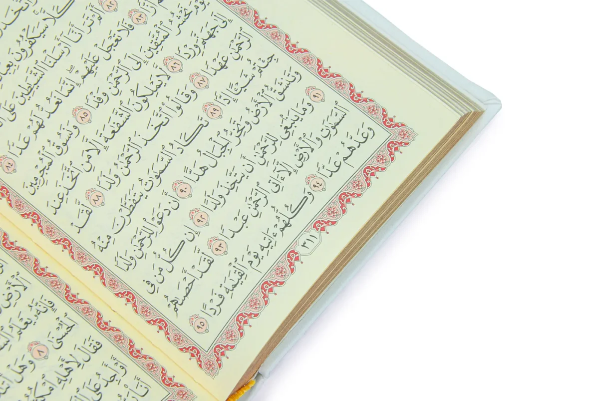 Termo Deri Ciltli - Medine Hatlı - Hafız Boy - Kuranı Kerim - Beyaz - 5