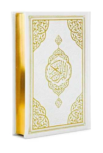 Termo Deri Ciltli - Medine Hatlı - Hafız Boy - Kuranı Kerim - Beyaz 
