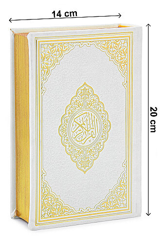 Termo Deri Ciltli - Medine Hatlı - Hafız Boy - Kuranı Kerim - Beyaz - 3
