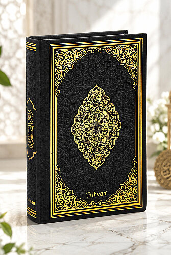 Termo Deri Ciltli - Medine Hatlı - Hafız Boy - Kuranı Kerim - Siyah - ihvanonline
