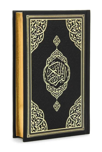Termo Deri Ciltli - Medine Hatlı - Orta Boy - Kuranı Kerim - Siyah 