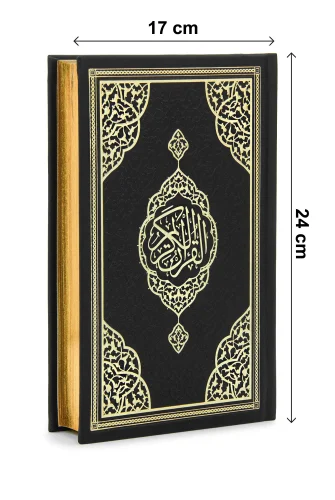Termo Deri Ciltli - Medine Hatlı - Orta Boy - Kuranı Kerim - Siyah - 6