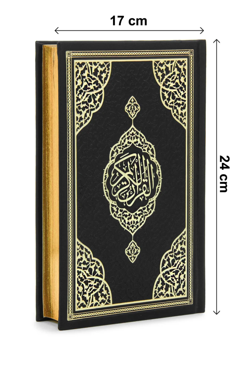 Termo Deri Ciltli - Medine Hatlı - Orta Boy - Kuranı Kerim - Siyah - 6