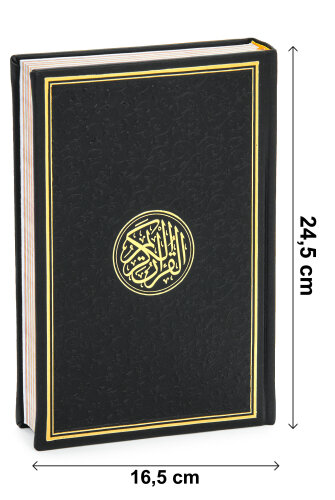 Siyah Termo Deri Kuranı Kerim – Orta Boy - Şık Tasarımlı Sert Kapak Kuran - ihvanonline (1)